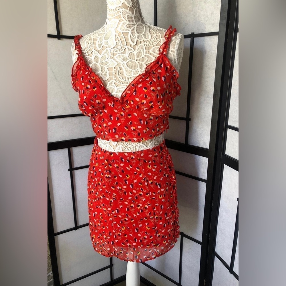 Emory Park / two piece outfit women / floral red